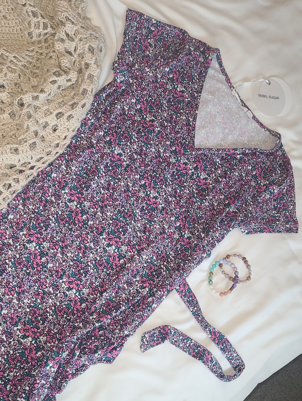 Floral Wrap Dress in Pink and Purple NWT